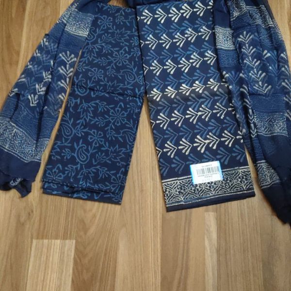 Cotton Suit Chiffon Dupatta